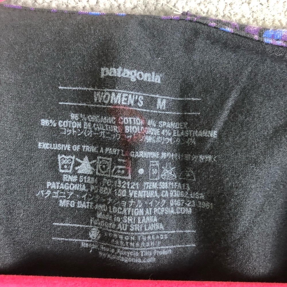 Patagonia Margot 3/4 Sleeve Paisley V Neck Organic Cotton size M - Picture 3 of 5